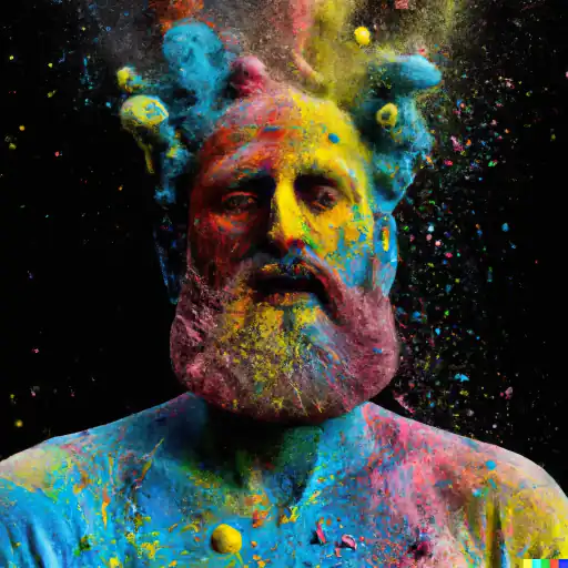 DALL·E 2022 10 25 17.11.36   picture of colorful mud explosions and paint splashes and splitters but as portrait of the _Bust of zeus_ gigapixel low_res scale 6_00x